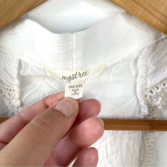 Mystree Cotton Lace Sleeveless Boho White Cardigan Vest One Size - Picture 2 of 8